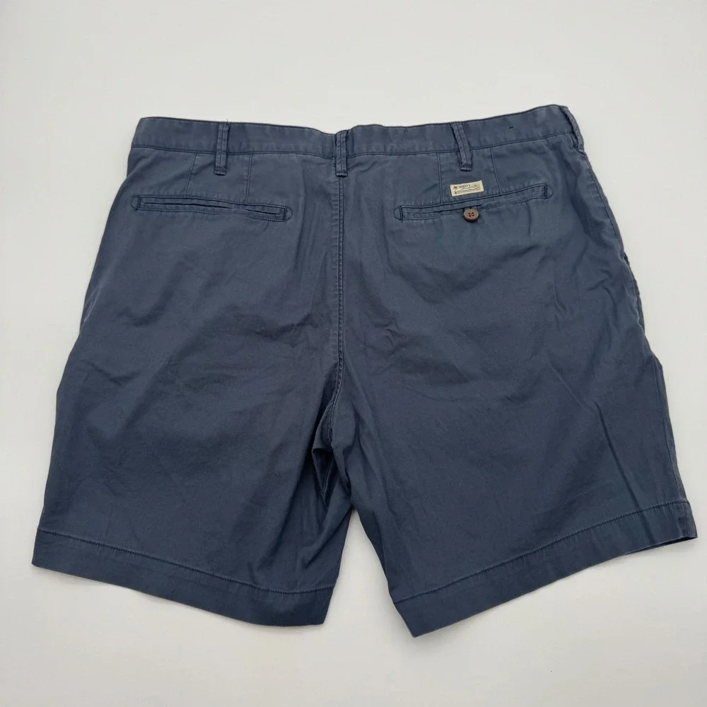 Faherty Brand All Day Shorts Navy Blue Organic Cotton Tencel Stretch Mens 36